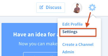 Edit profile drop down menu