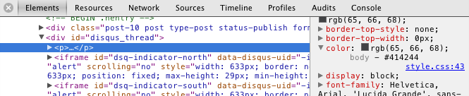Inherited color shown in Web Inspector